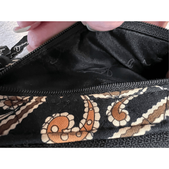 Vera Bradley‎ 2008 "Caffe' Latte" Hope Toile Hidden Wristlet Wallet Brown Black - Picture 5 of 8